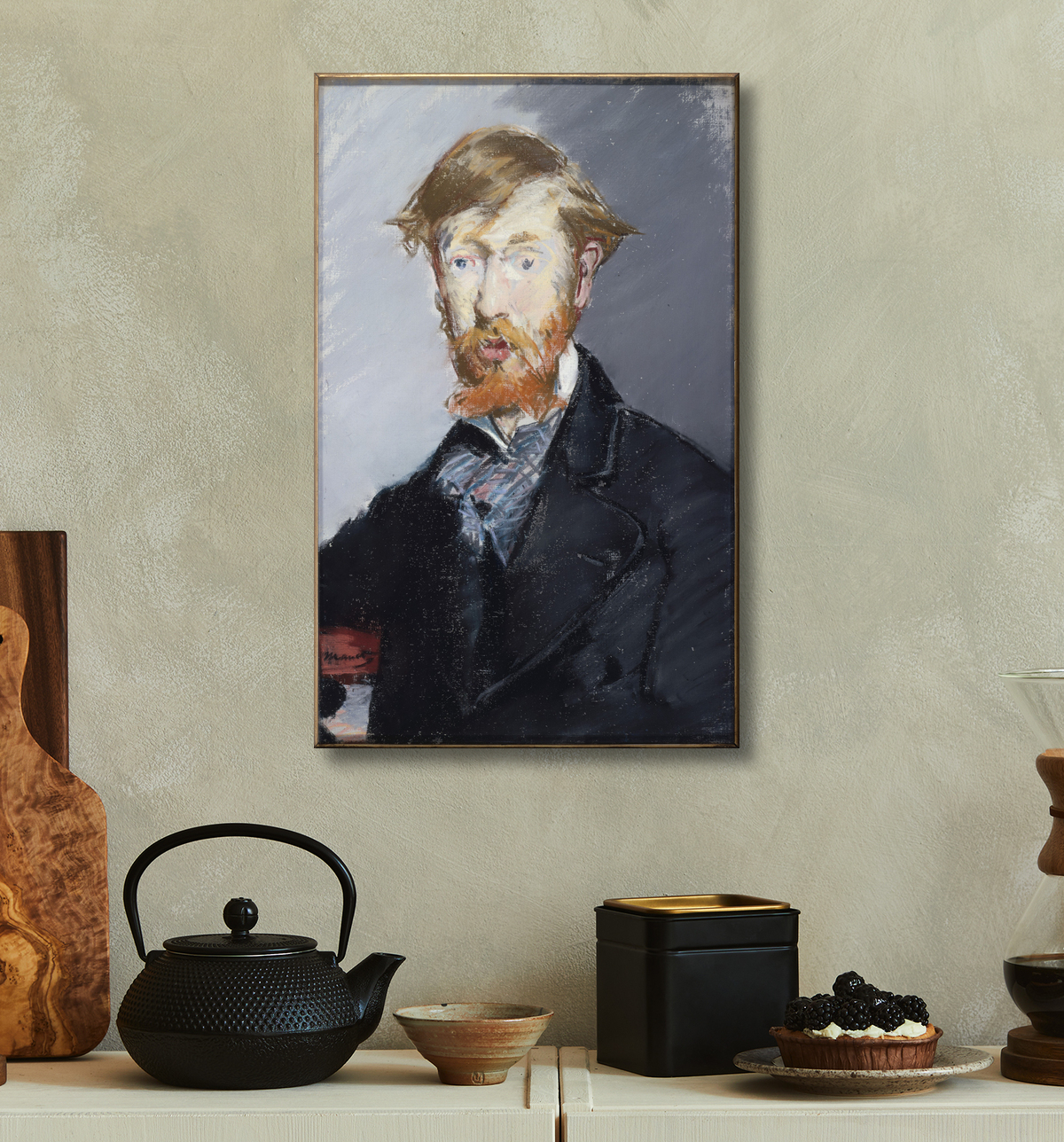 Reproduction George Moore (1852-1933) de Edouard Manet avec decor