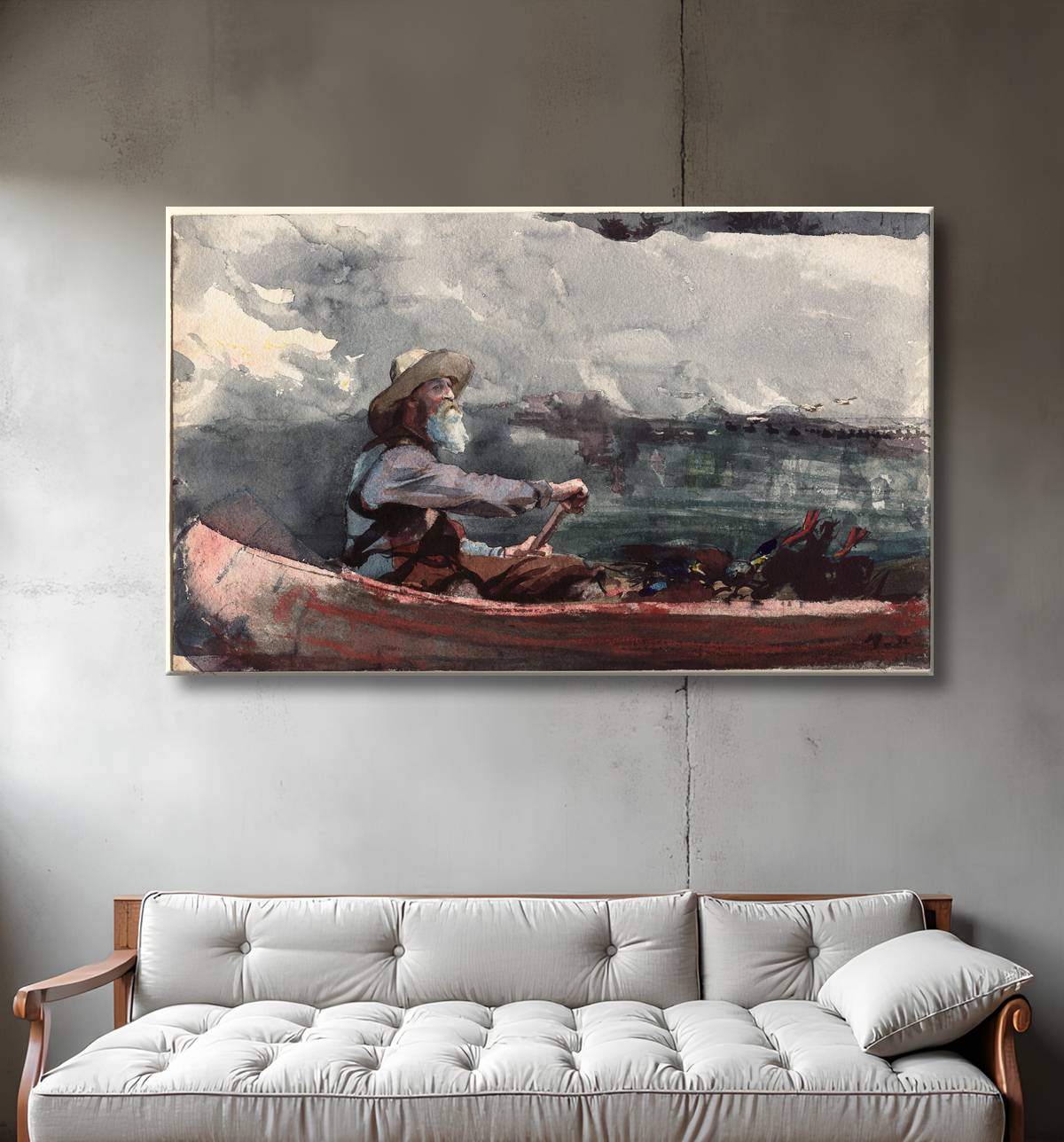 Reproduction Guide des Adirondacks de Winslow Homer avec decor
