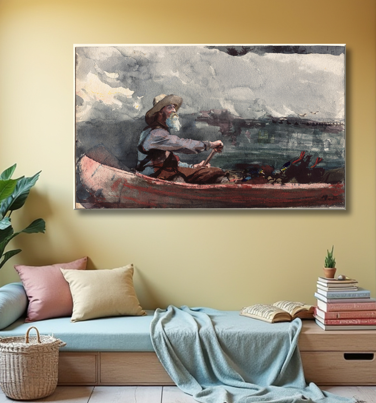 Reproduction Guide des Adirondacks de Winslow Homer avec decor