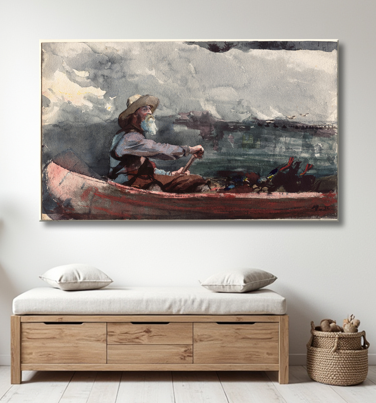 Reproduction Guide des Adirondacks de Winslow Homer avec decor