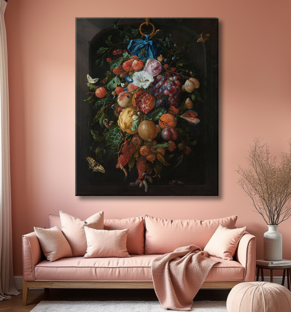 Reproduction Guirlande de fruits et de fleurs de Jan Davidsz. de Heem avec decor