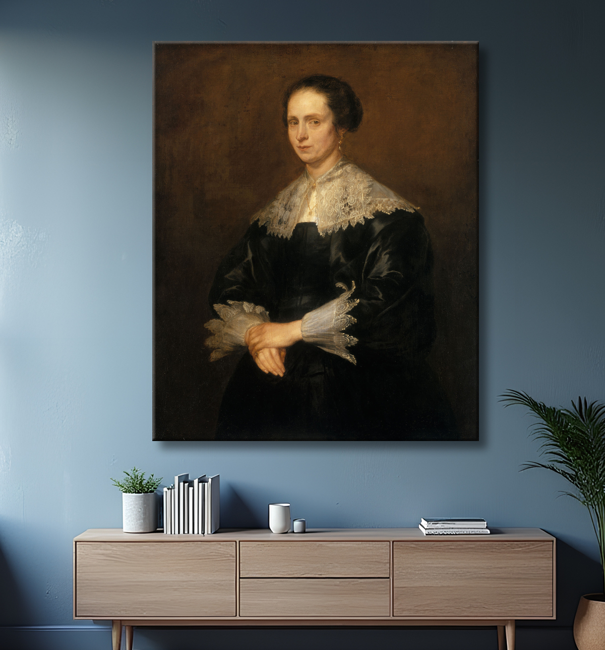 Reproduction Helena Tromper Du Bois de Anthony van Dyck avec decor
