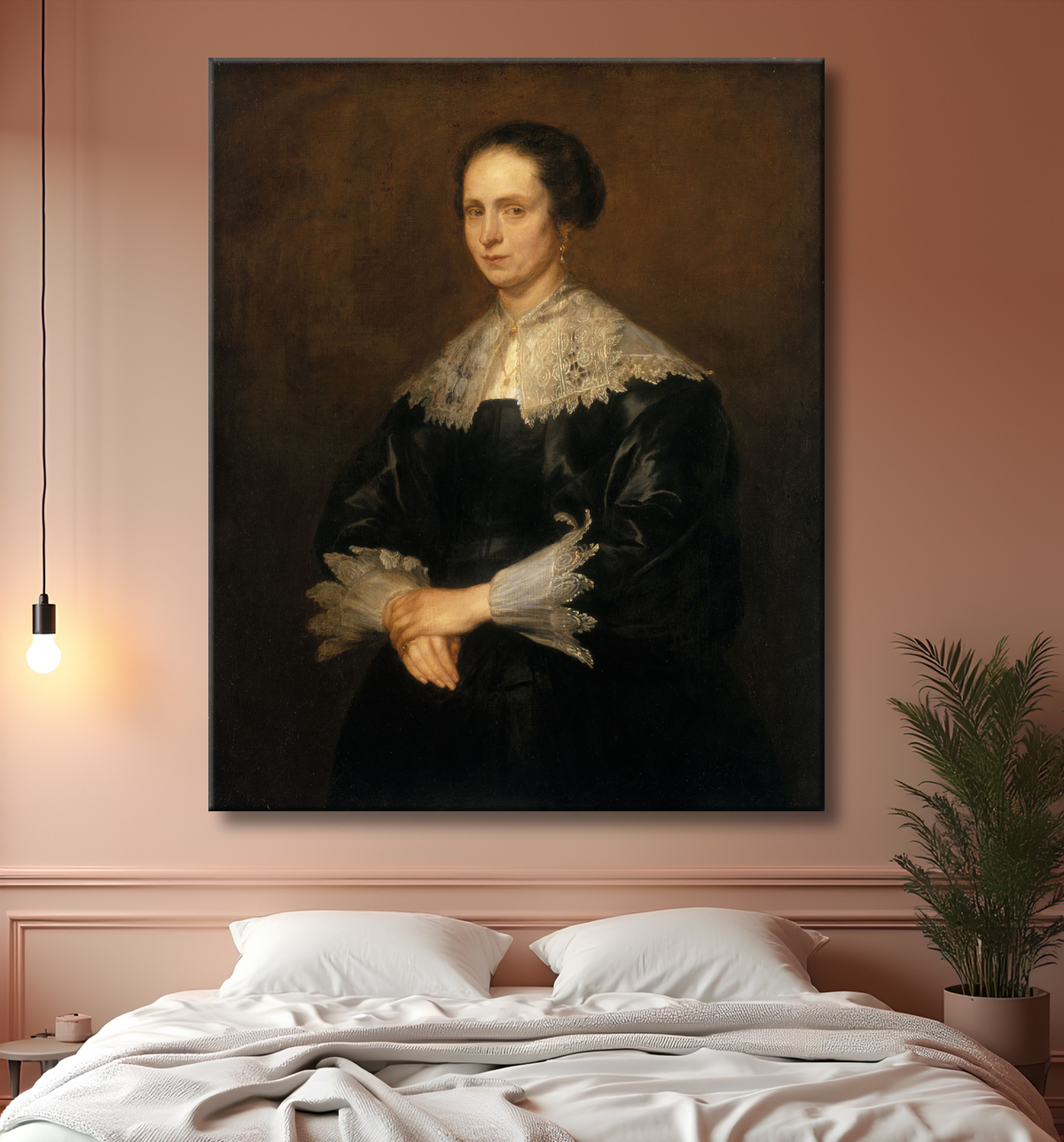 Reproduction Helena Tromper Du Bois de Anthony van Dyck avec decor