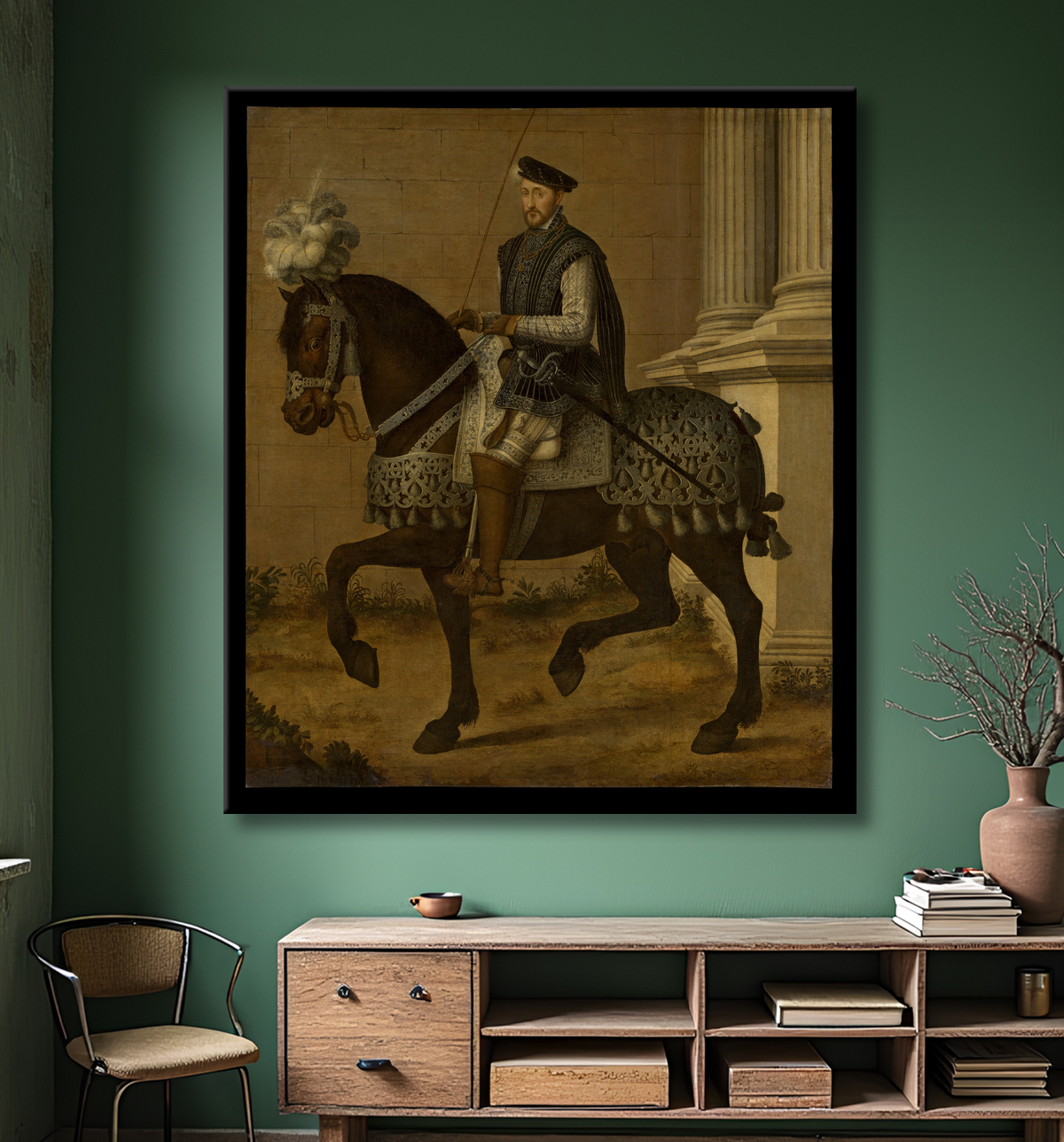 Reproduction Henri II (1519-1559), roi de France de François Clouet avec decor