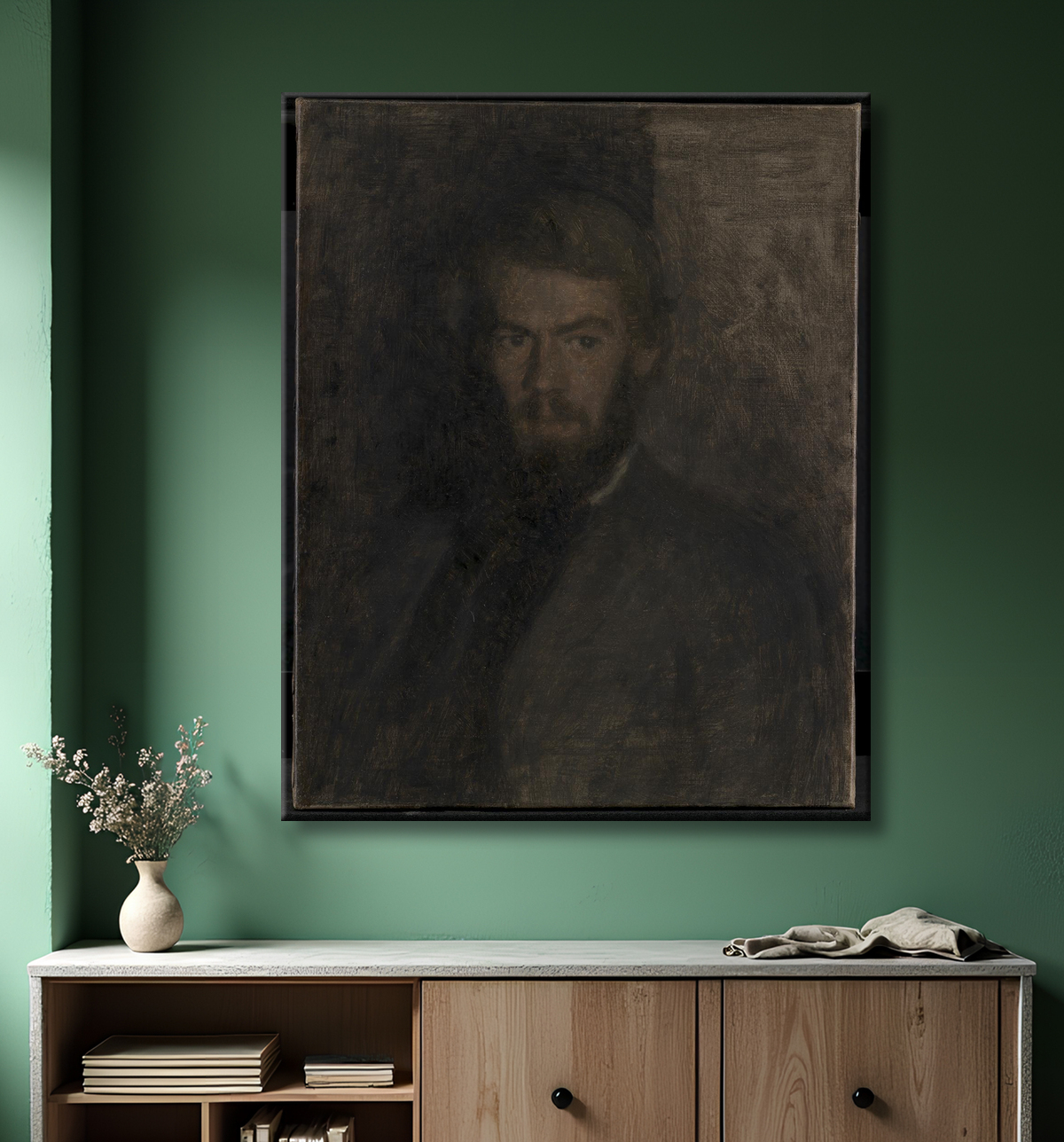 Reproduction Henri Madsen. Esquisser de Hammershøi, Vilhelm avec decor