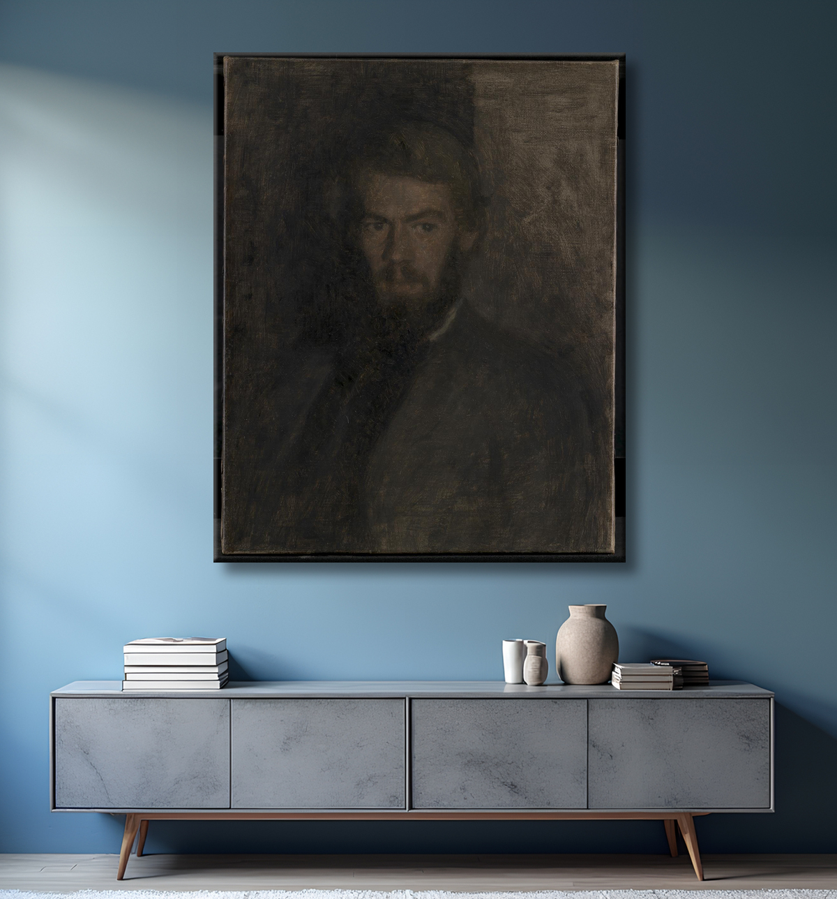 Reproduction Henri Madsen. Esquisser de Hammershøi, Vilhelm avec decor
