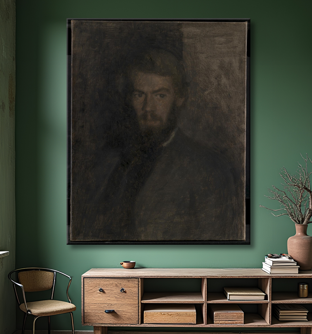 Reproduction Henri Madsen. Esquisser de Hammershøi, Vilhelm avec decor