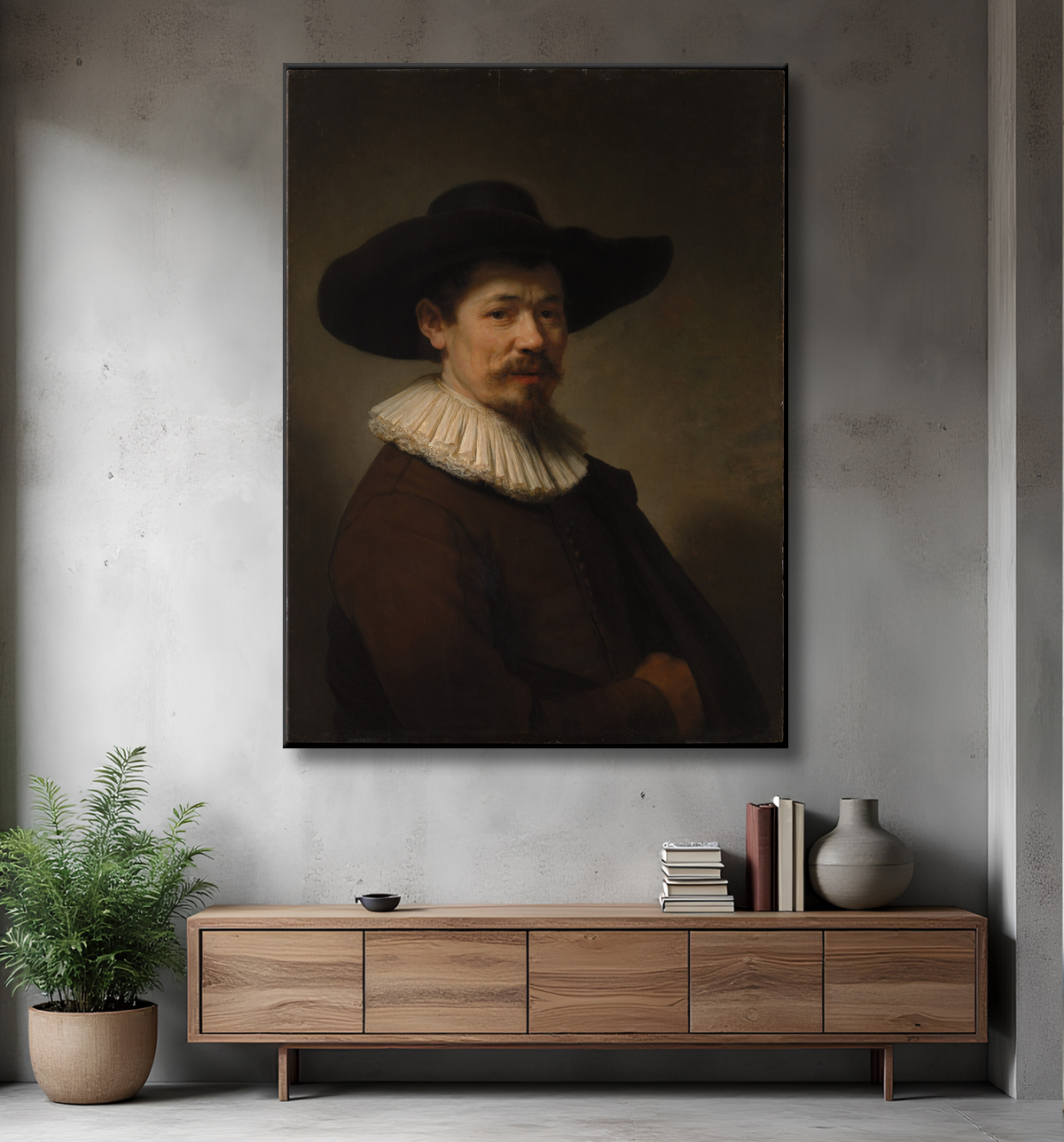 Reproduction Herman Doomer (vers 1595-1650) de Rembrandt (Rembrandt van Rijn) avec decor