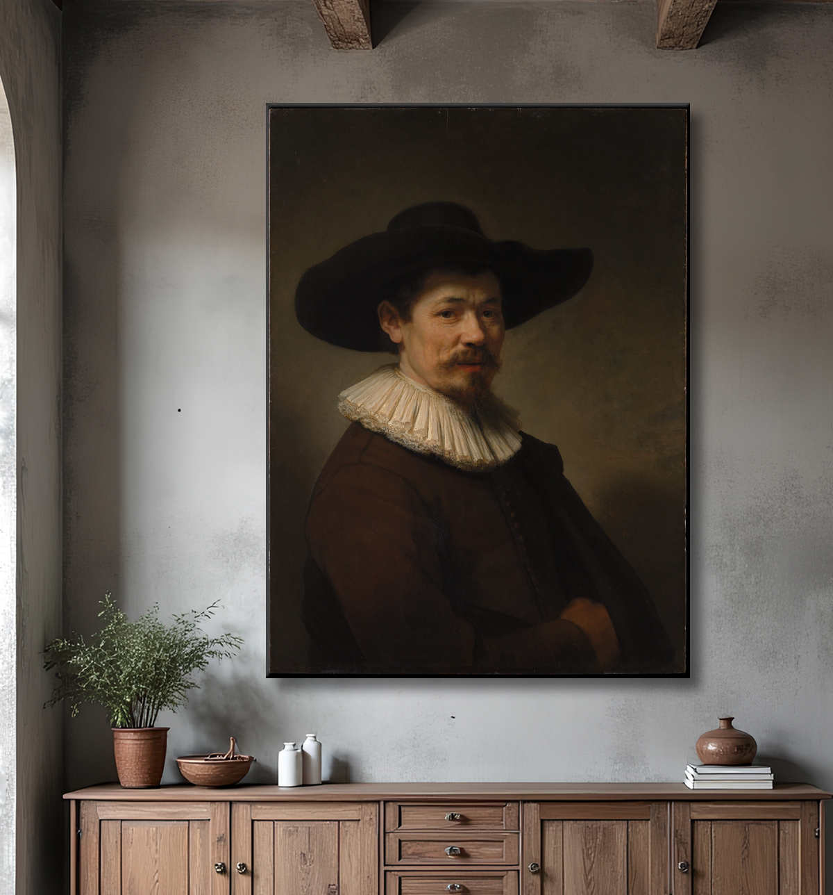 Reproduction Herman Doomer (vers 1595-1650) de Rembrandt (Rembrandt van Rijn) avec decor