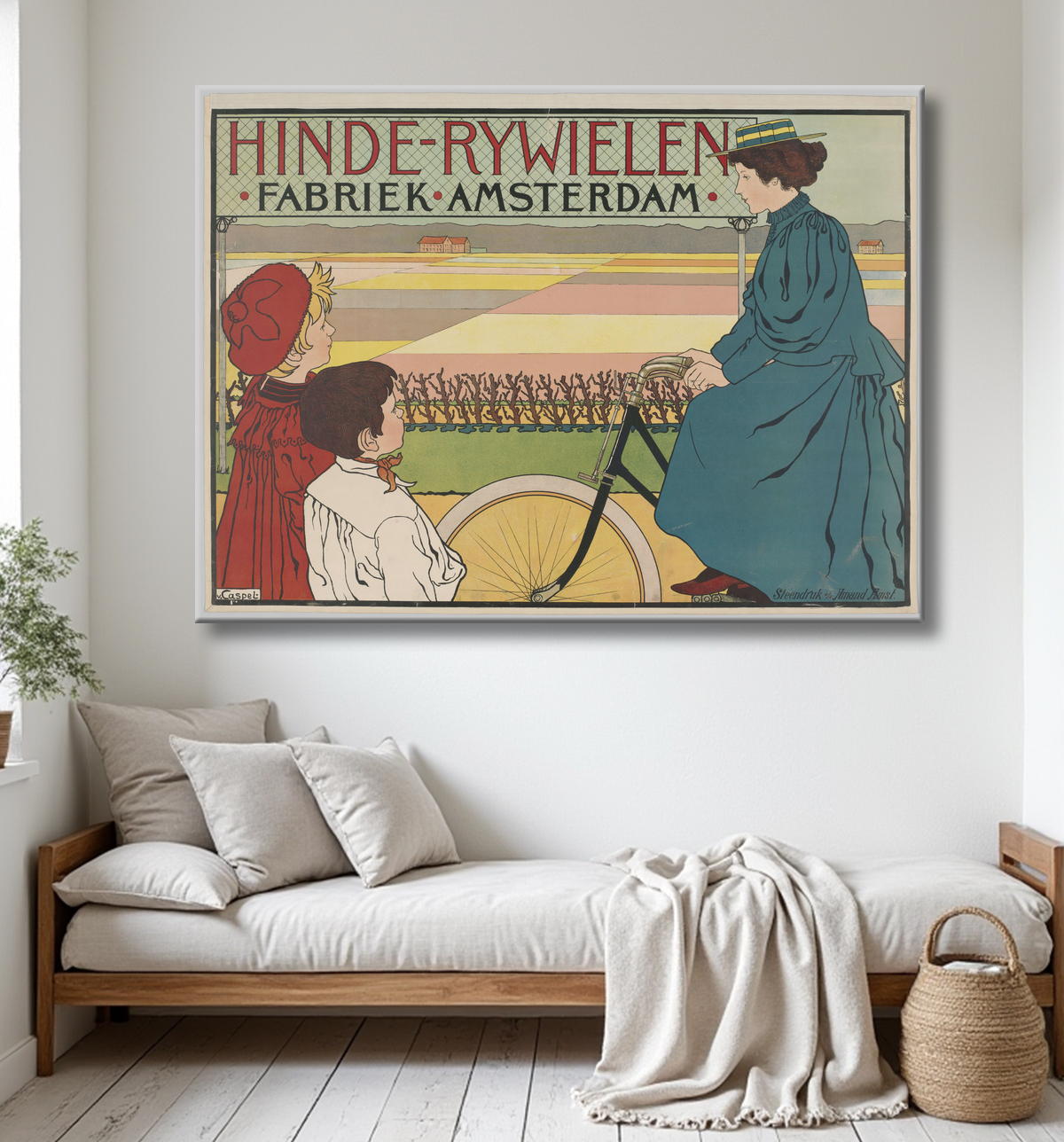 Reproduction Hinde-Bicycles Factory Amsterdam de Johann Georg van Caspel avec decor