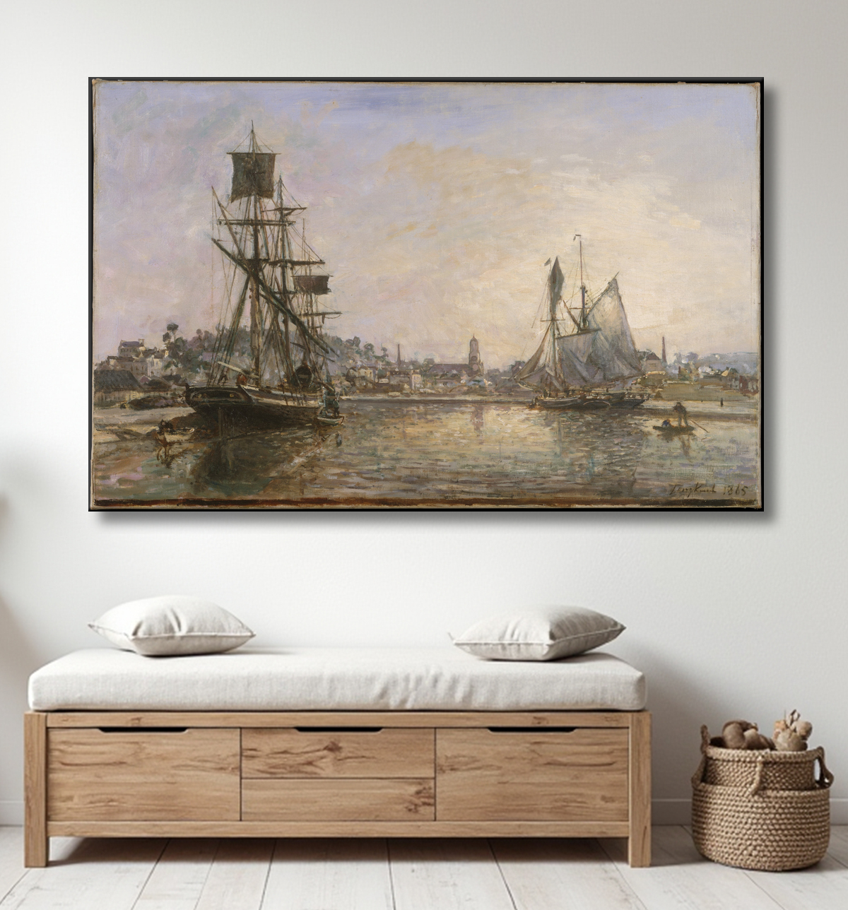 Reproduction Honfleur de Johan Barthold Jongkind avec decor