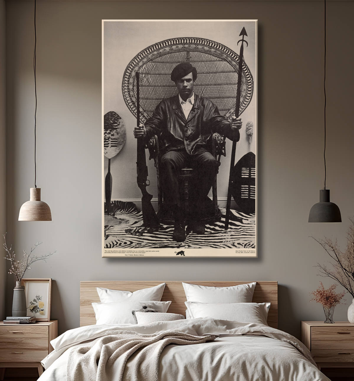 Reproduction Huey Newton de Unidentified Artist avec decor