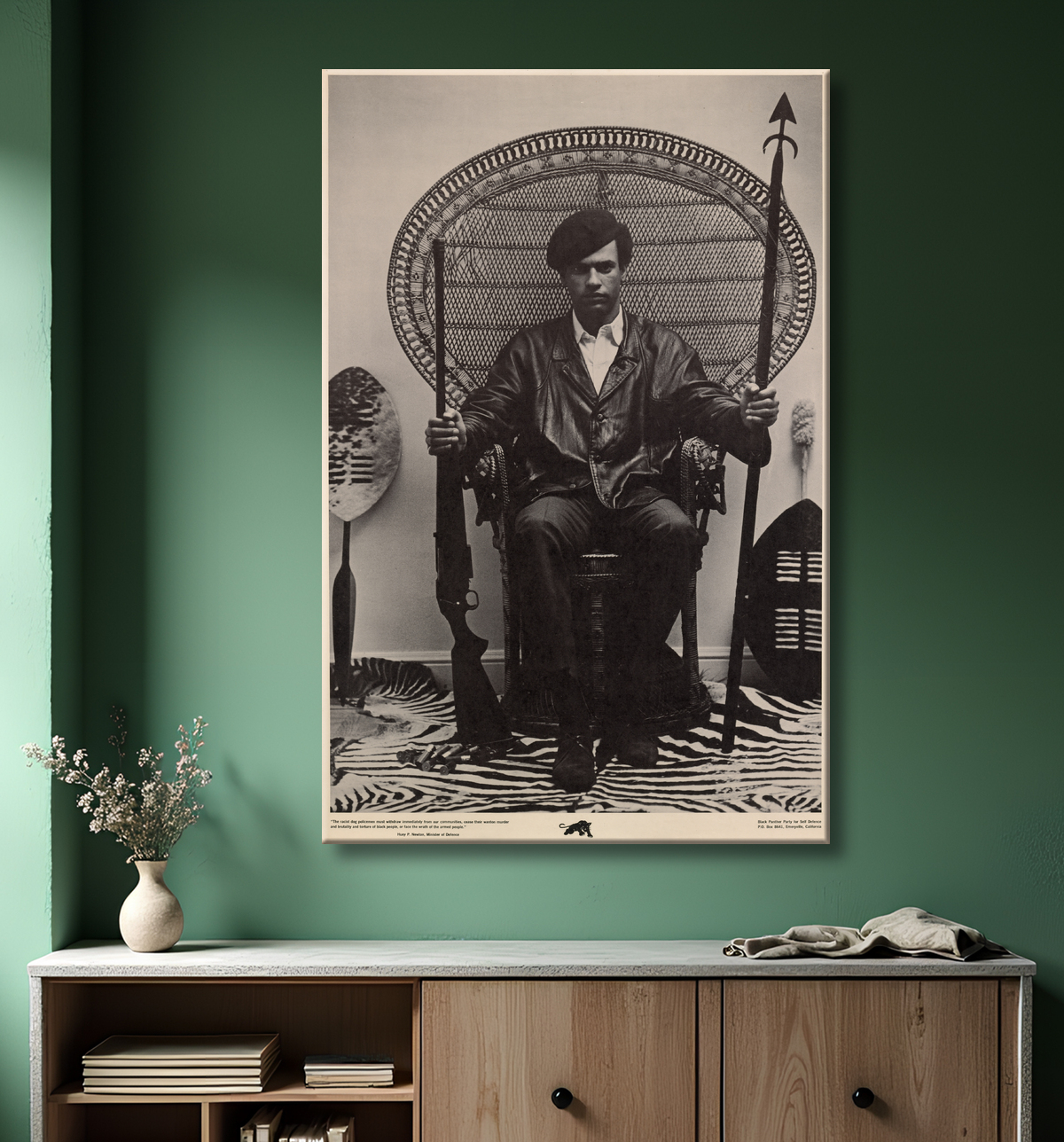 Reproduction Huey Newton de Unidentified Artist avec decor