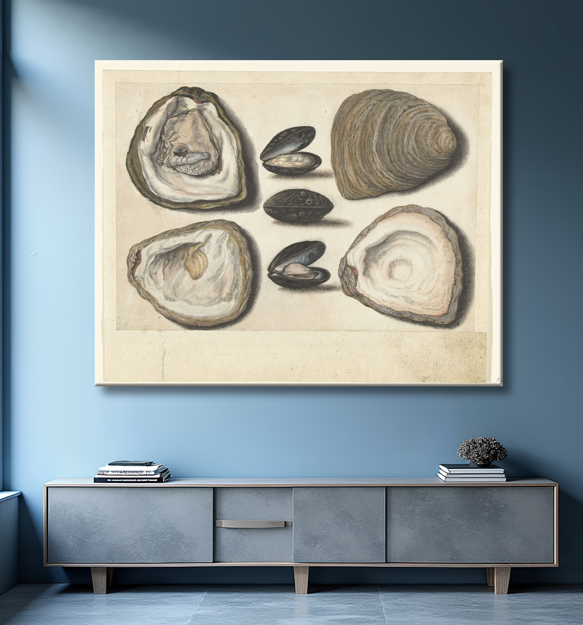 Reproduction Huîtres et moules de anonymous avec decor