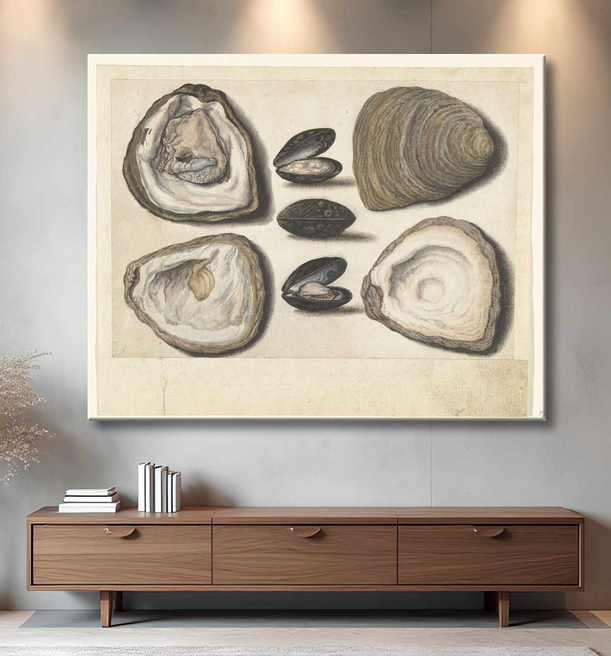 Reproduction Huîtres et moules de anonymous avec decor