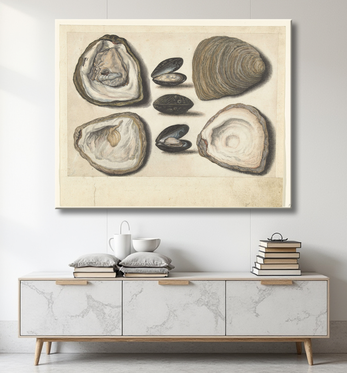 Reproduction Huîtres et moules de anonymous avec decor