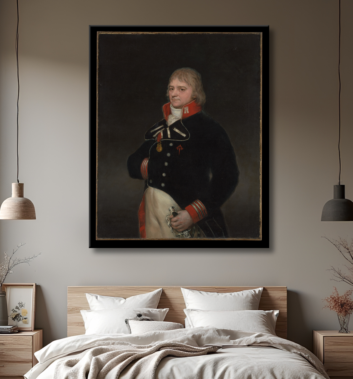 Reproduction Ignacio Garcini y Queralt (1752-1825), brigadier du génie de Goya (Francisco de Goya y Lucientes) avec decor