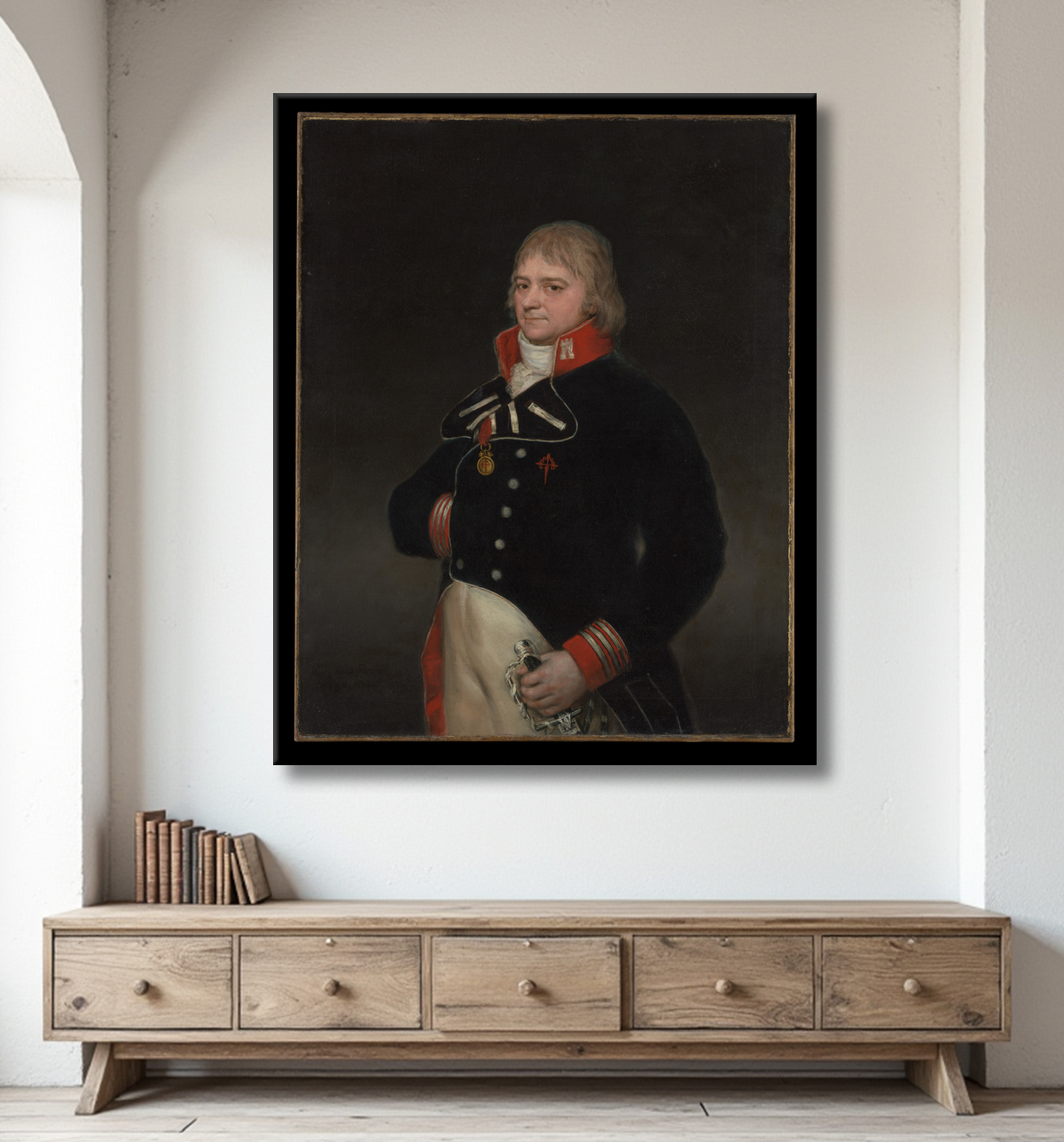 Reproduction Ignacio Garcini y Queralt (1752-1825), brigadier du génie de Goya (Francisco de Goya y Lucientes) avec decor