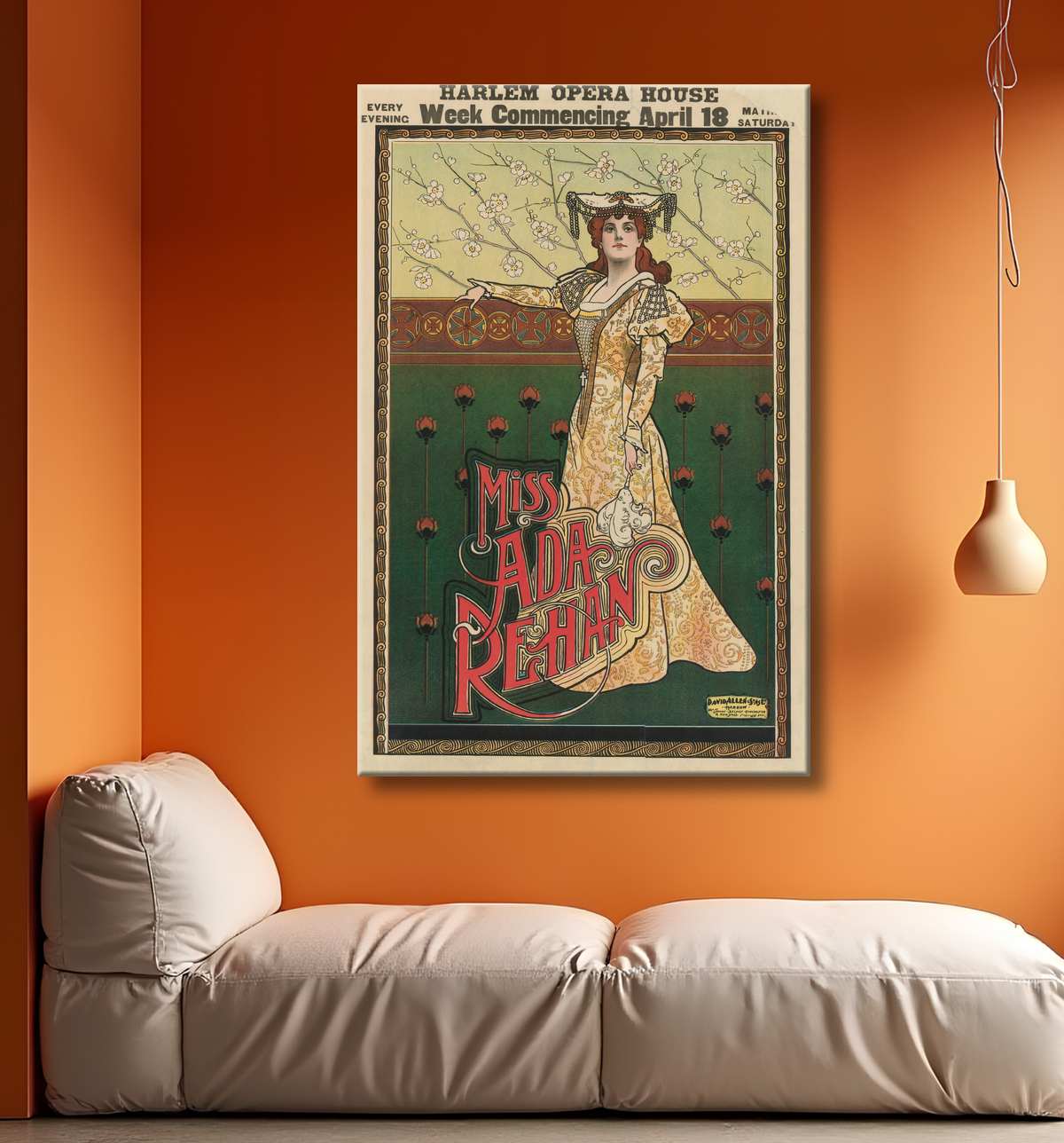 Reproduction Il y a Rehan de David Allen & Sons Ltd. Lithography Company, active c. 1890s - 1920s avec decor