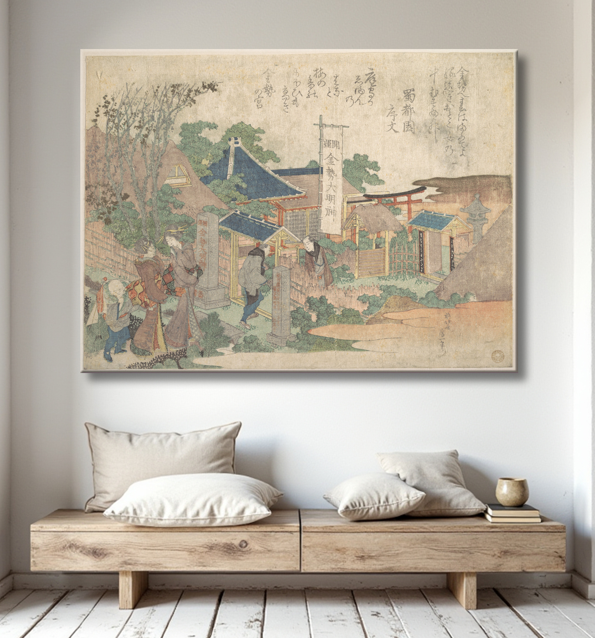 Reproduction Imprimer de Katsushika Hokusai avec decor