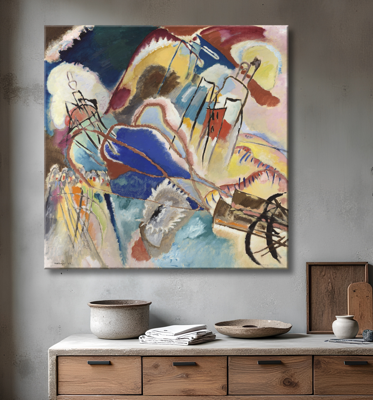Reproduction Improvisation n°30 (Canons) de Vasily Kandinsky avec decor