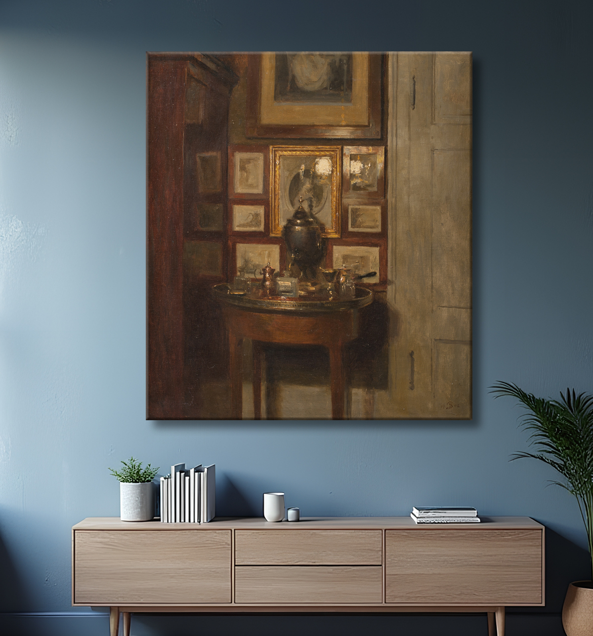Reproduction Intérieur avec un samovar. Soir de Ilsted, Peter avec decor