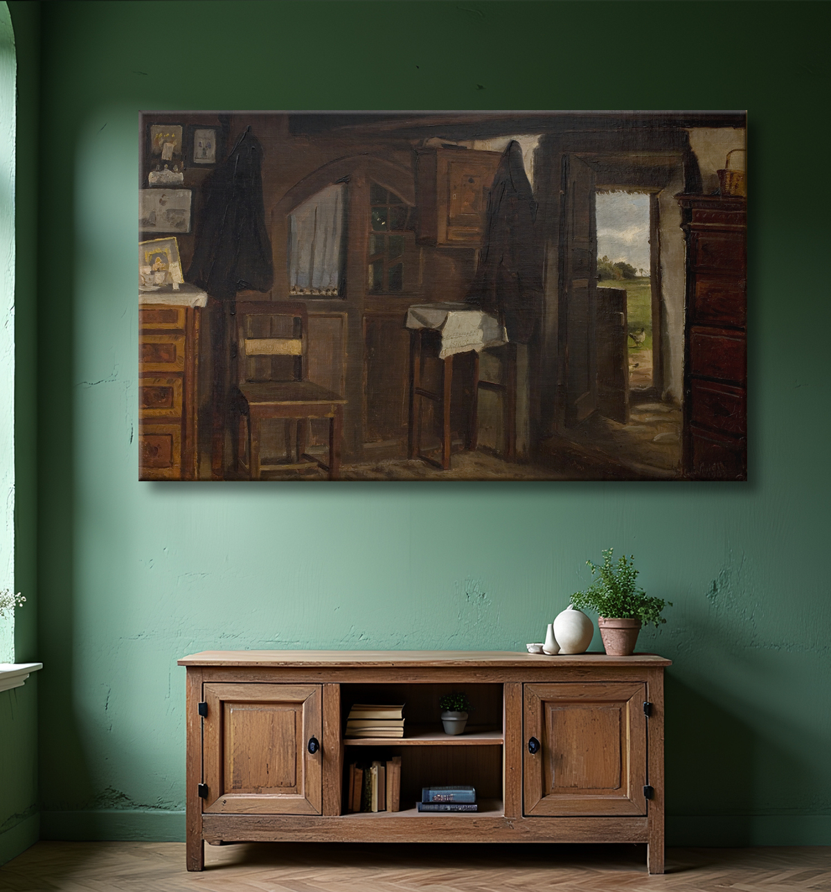 Reproduction Intérieur d'une ferme de Smidth, Hans avec decor