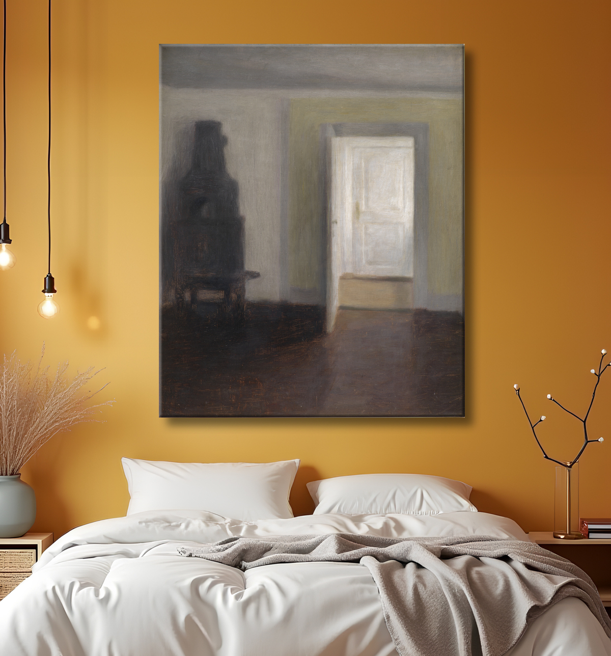 Reproduction Intérieur. Un vieux poêle de Hammershøi, Vilhelm avec decor