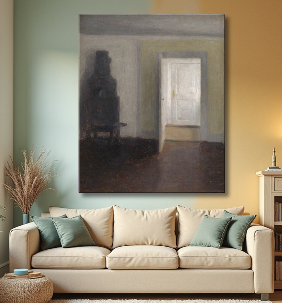 Reproduction Intérieur. Un vieux poêle de Hammershøi, Vilhelm avec decor