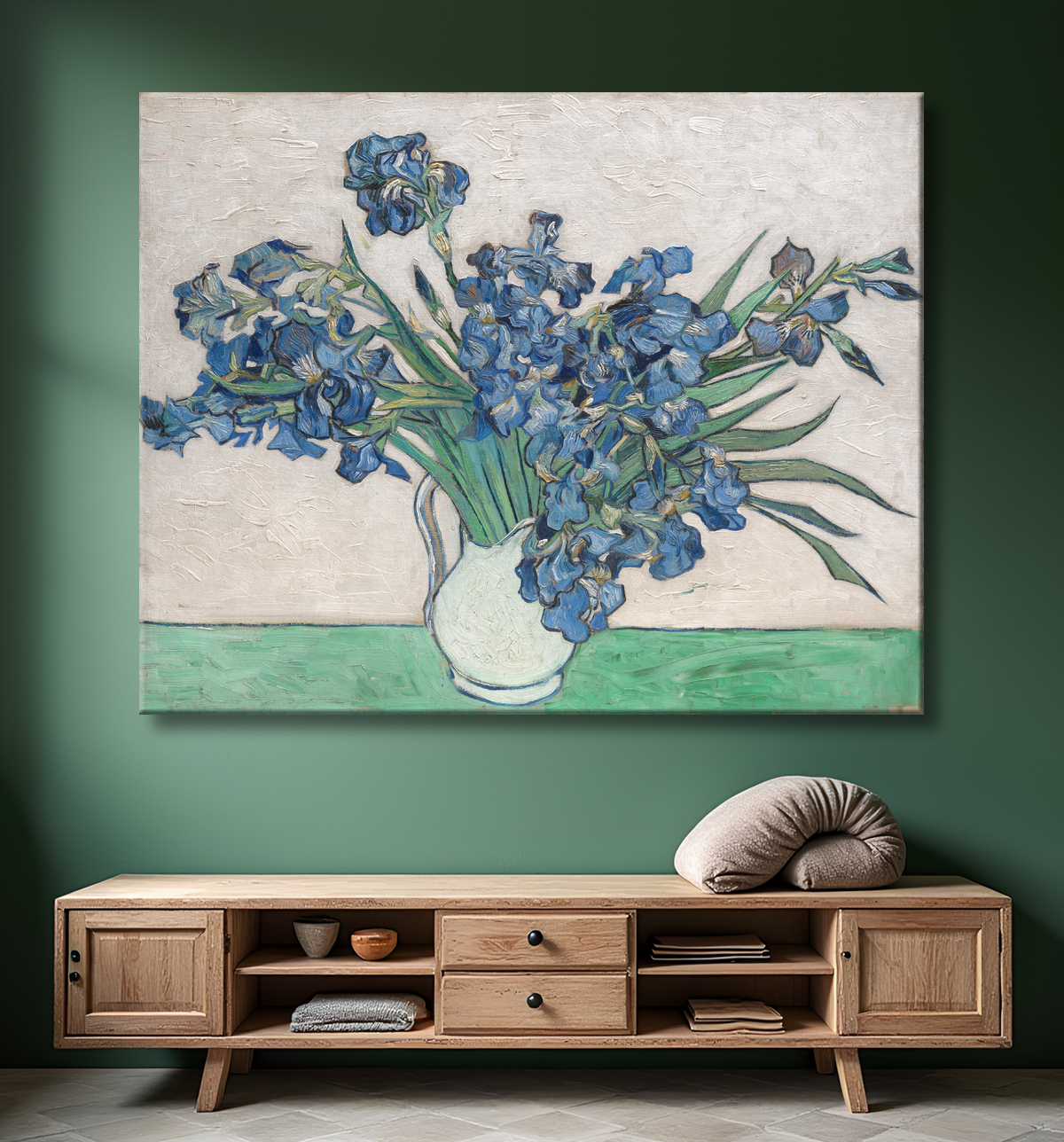 Reproduction Iris de Vincent van Gogh avec decor