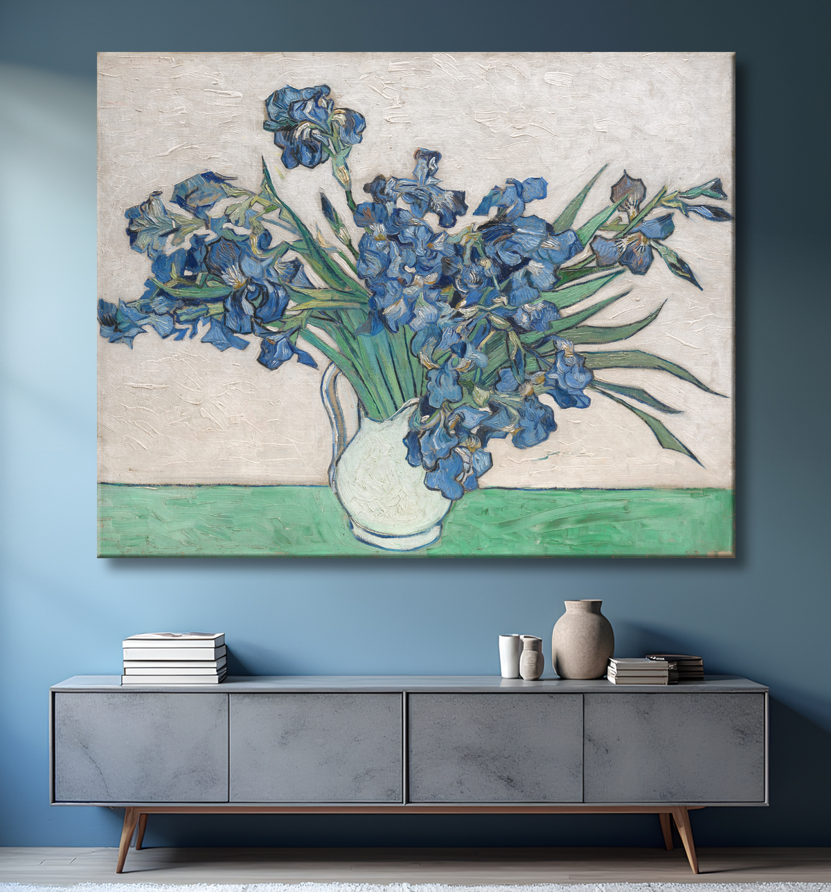 Reproduction Iris de Vincent van Gogh avec decor