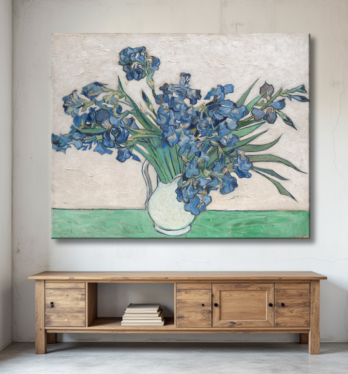 Reproduction Iris de Vincent van Gogh avec decor