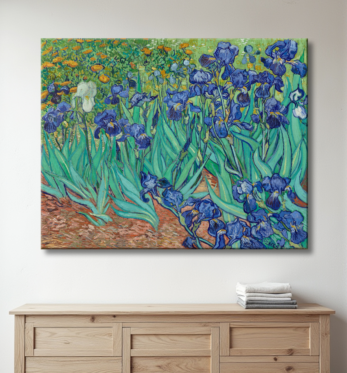 Commandez une reproduction sur mesure sur toile du tableau Iris de Vincent van Gogh : qualité premium, formats personnalisés et livraison soignée.