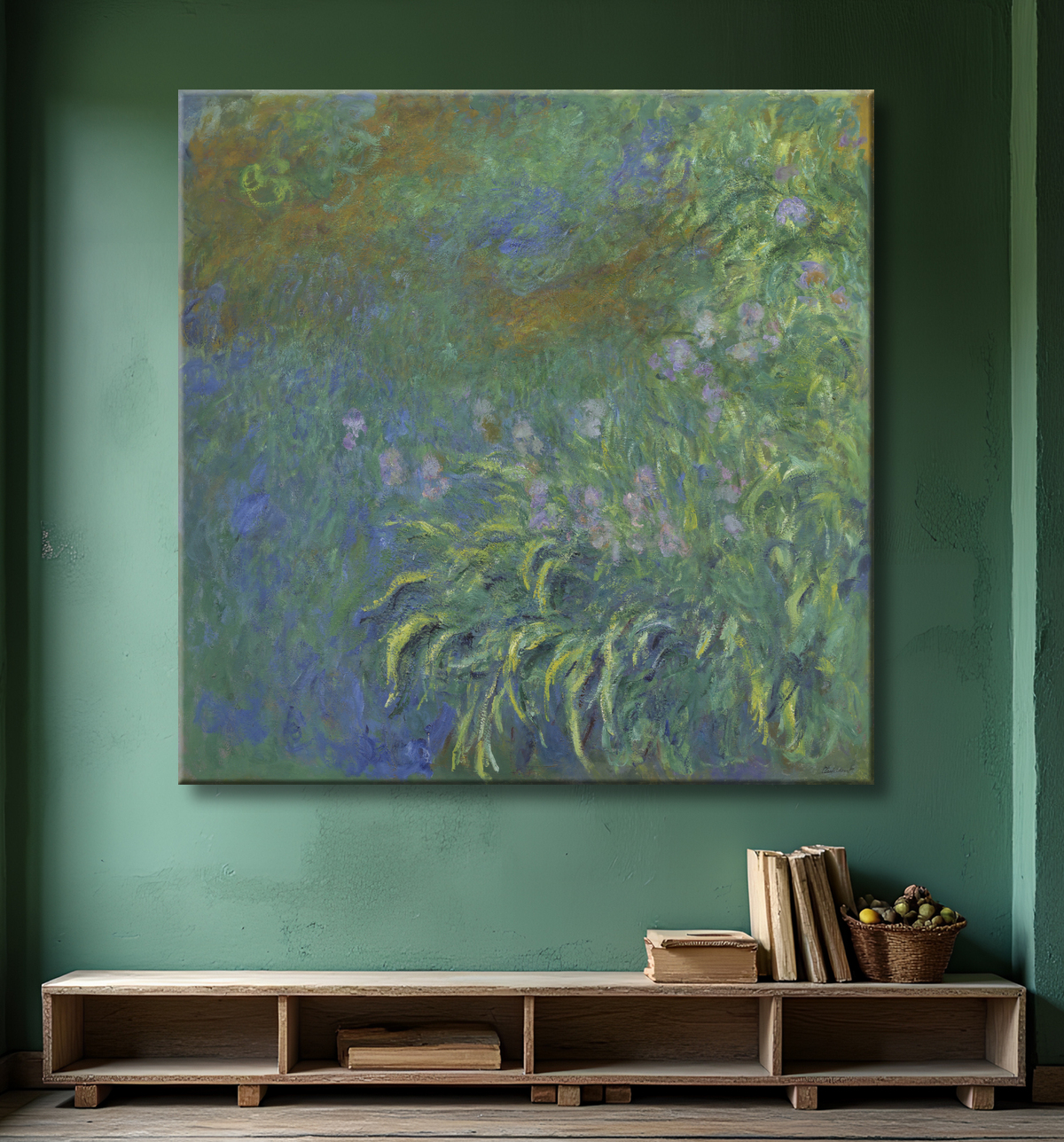 Reproduction Iris de Claude Monet avec decor