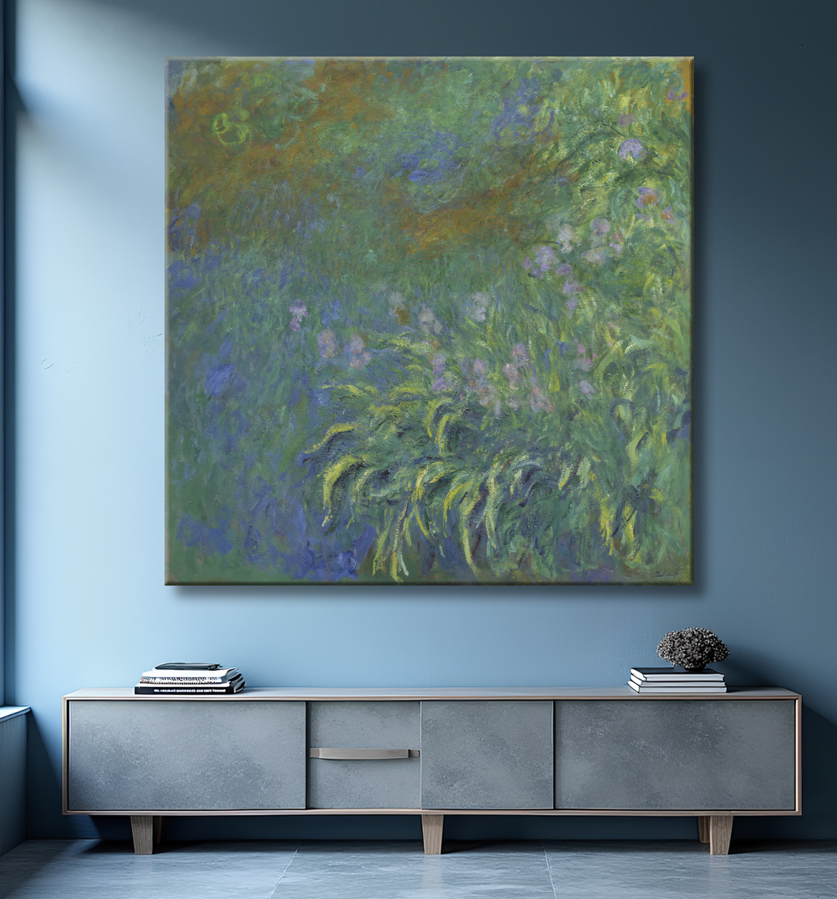Reproduction Iris de Claude Monet avec decor