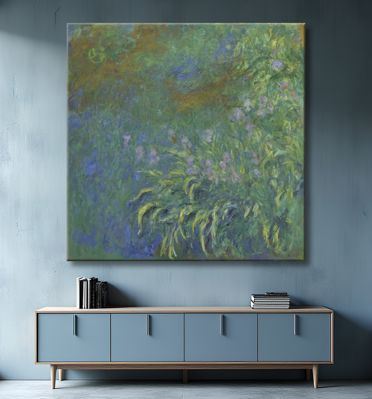 Reproduction Iris de Claude Monet avec decor