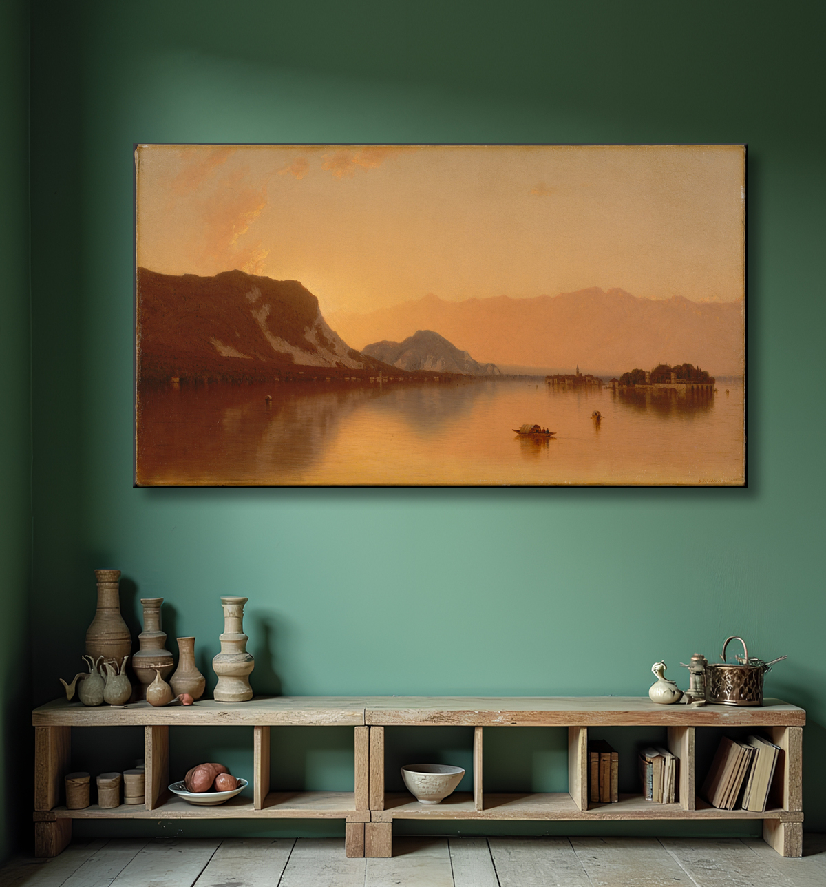 Reproduction Isola Bella sur le lac Majeur de Sanford Robinson Gifford avec decor