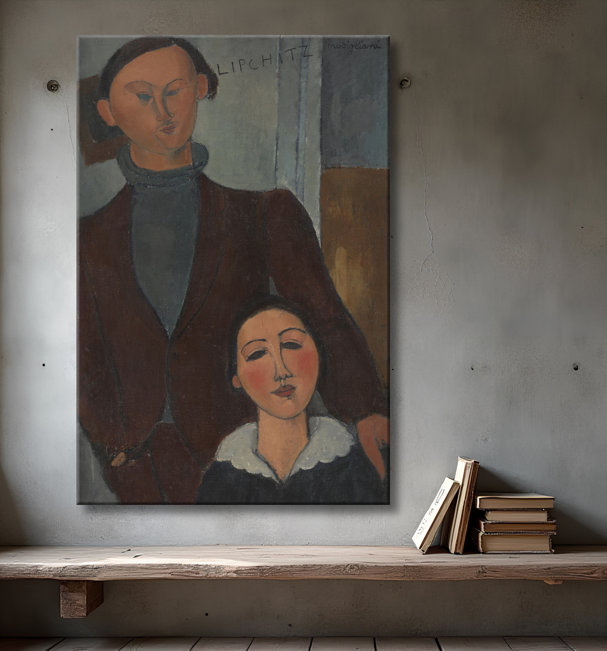 Reproduction Jacques et Berthe Lipchitz de Amedeo Modigliani avec decor
