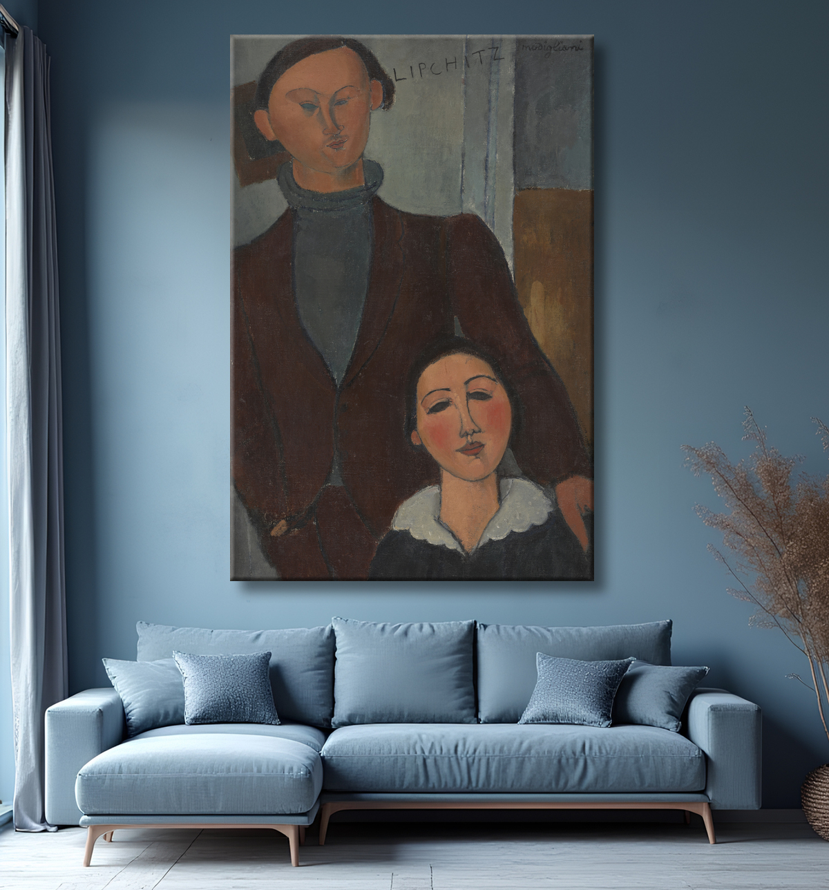 Reproduction Jacques et Berthe Lipchitz de Amedeo Modigliani avec decor