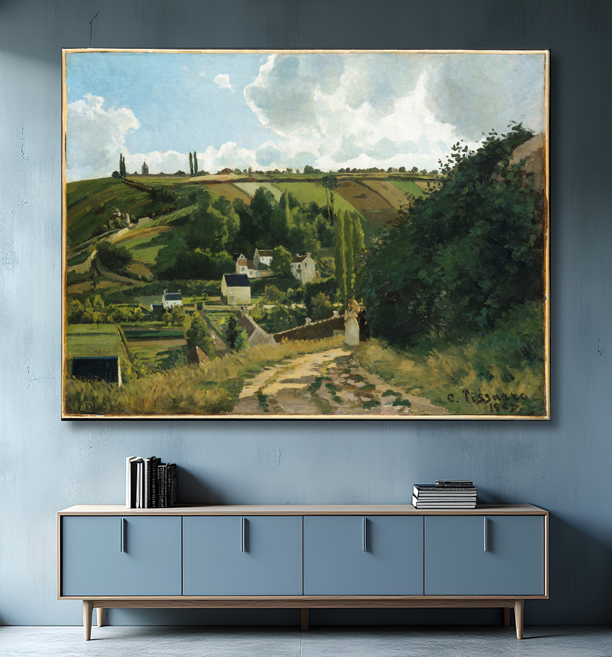 Reproduction Jalais Hill, Pontoise de Camille Pissarro avec decor