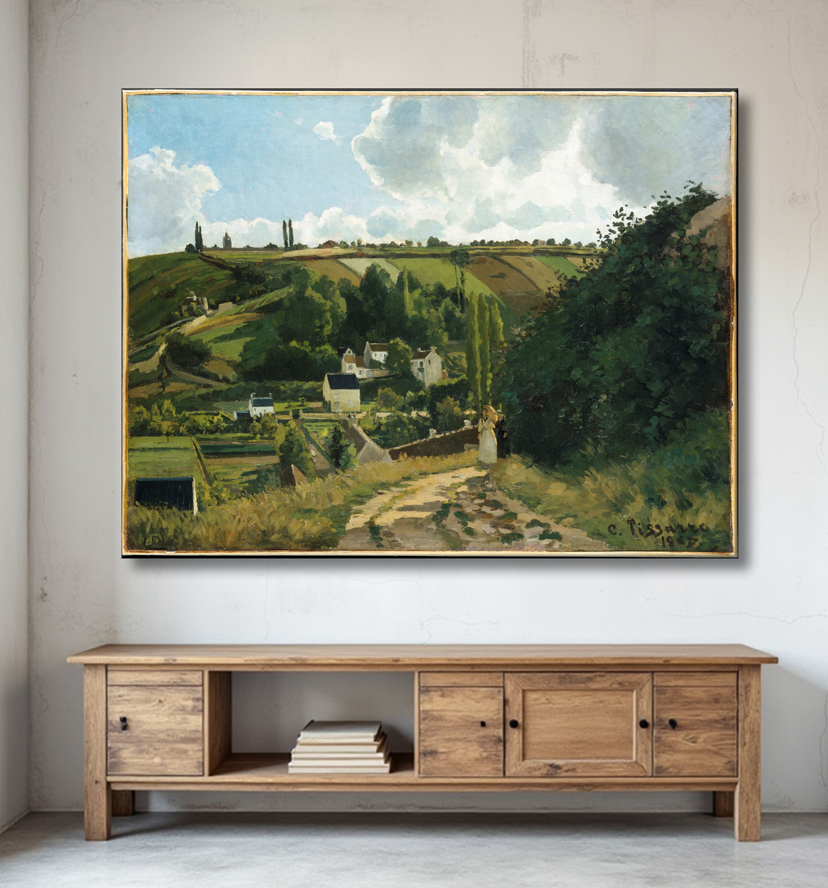 Reproduction Jalais Hill, Pontoise de Camille Pissarro avec decor