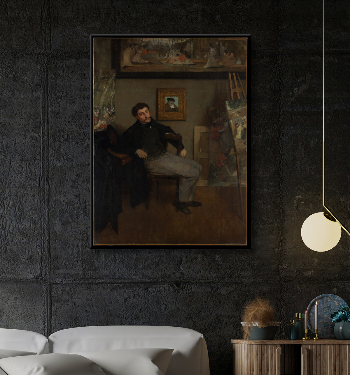 Reproduction James-Jacques-Joseph Tissot (1836-1902) de Edgar Degas avec decor