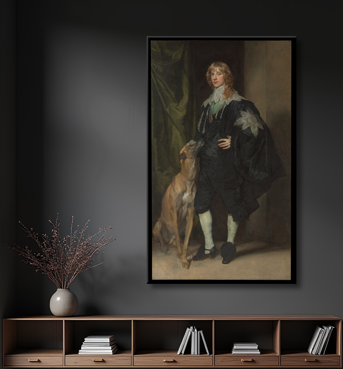 Reproduction James Stuart (1612-1655), duc de Richmond et Lennox de Anthony van Dyck avec decor