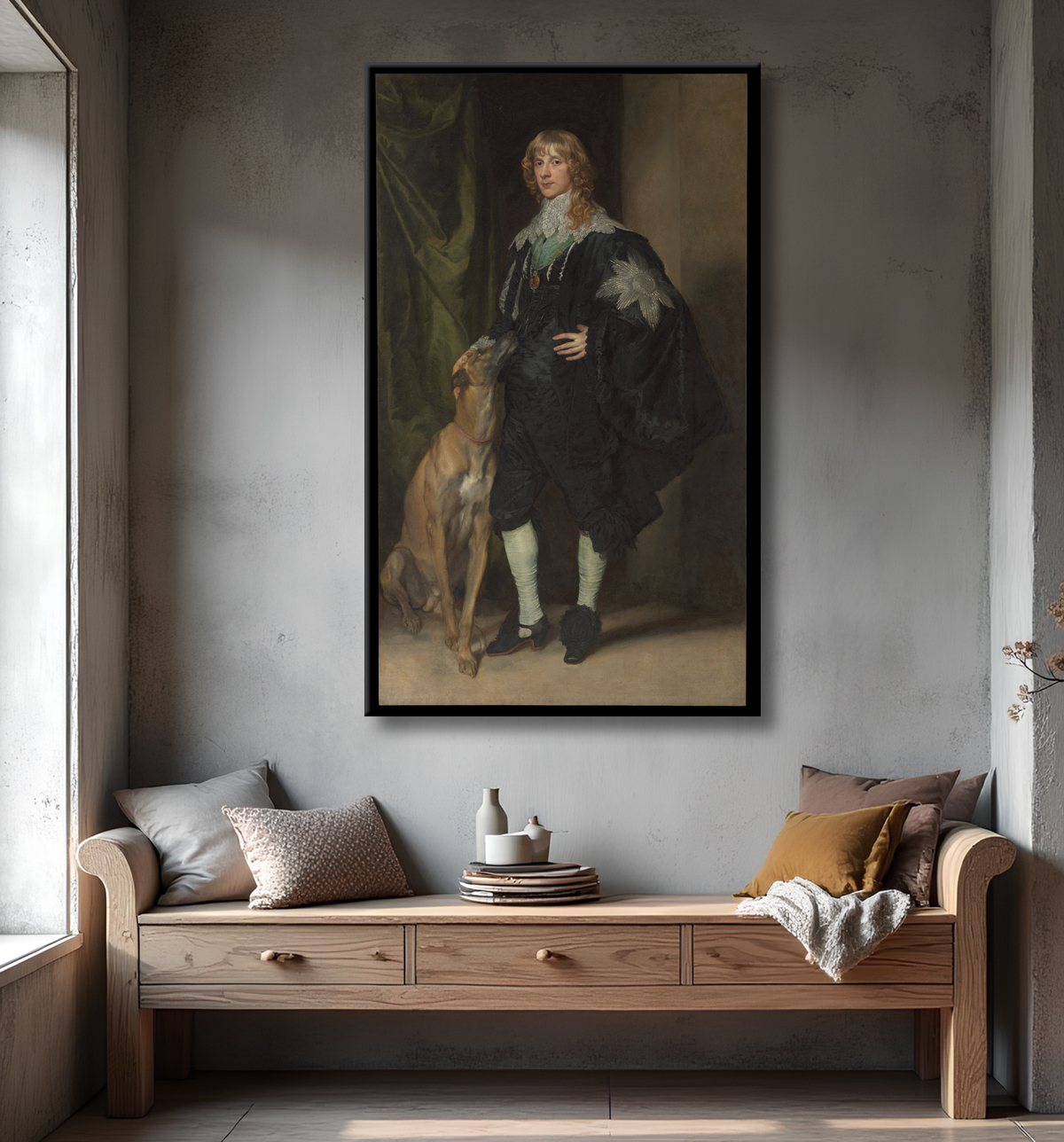 Reproduction James Stuart (1612-1655), duc de Richmond et Lennox de Anthony van Dyck avec decor