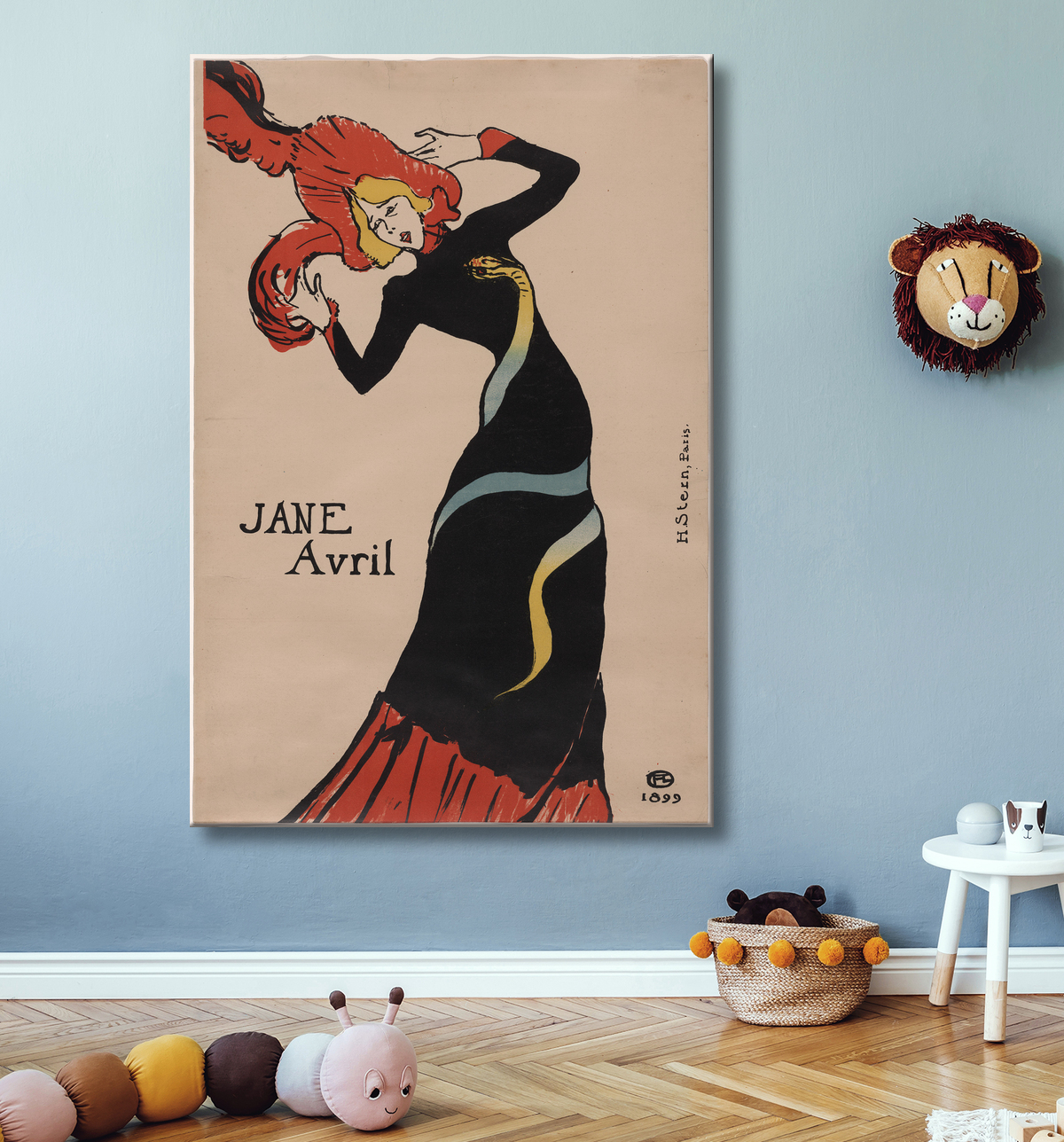 Reproduction Jane Avril de Henri de Toulouse-Lautrec avec decor