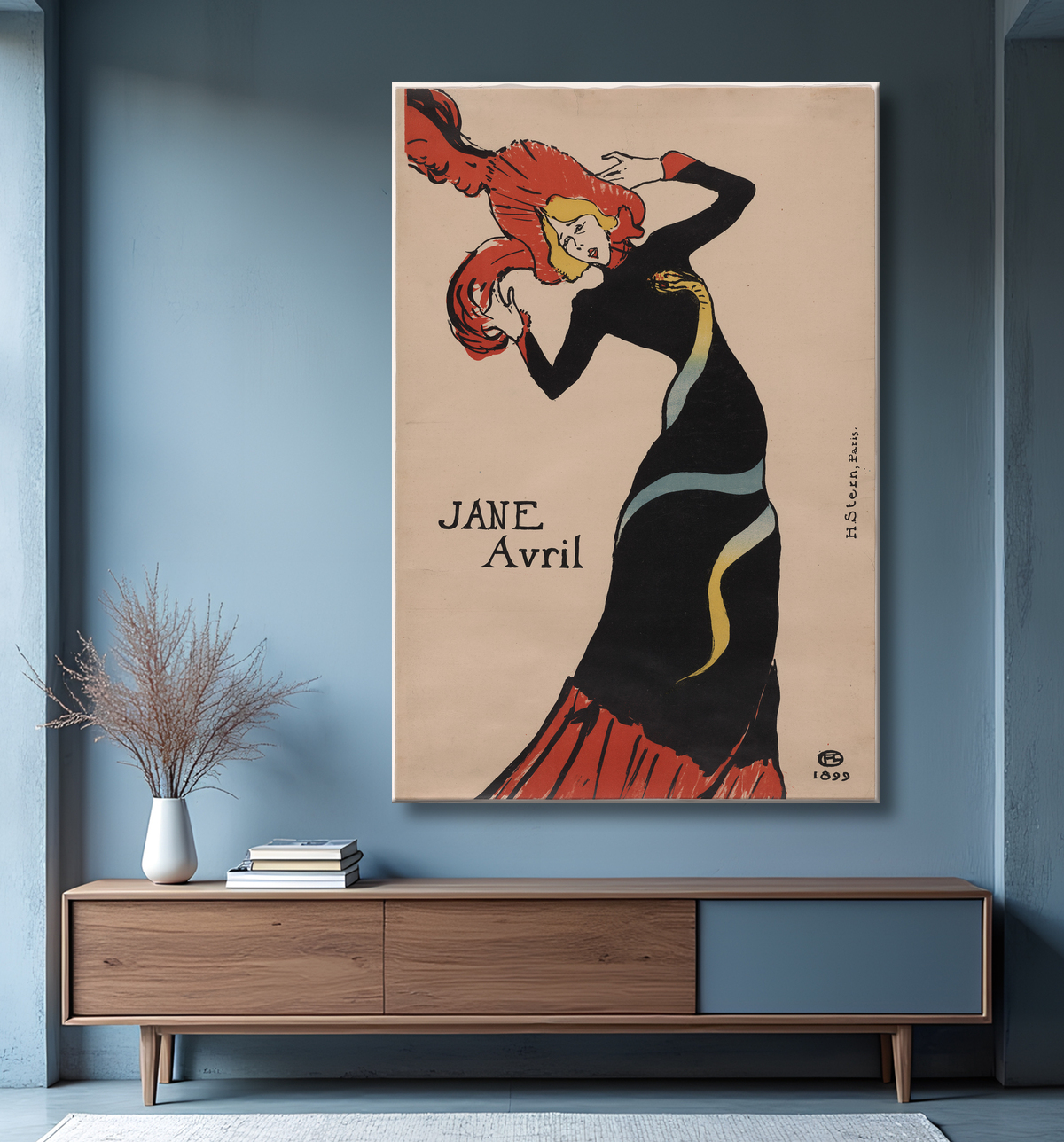 Reproduction Jane Avril de Henri de Toulouse-Lautrec avec decor