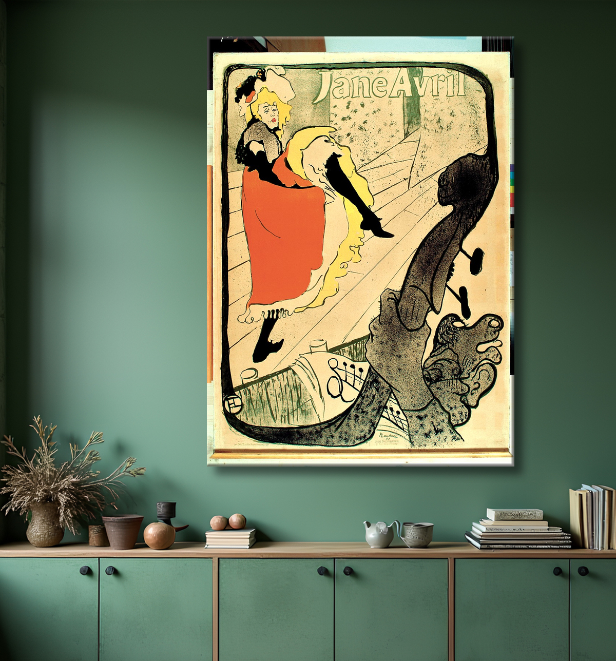 Reproduction Jane Avril de Henri de Toulouse-Lautrec avec decor