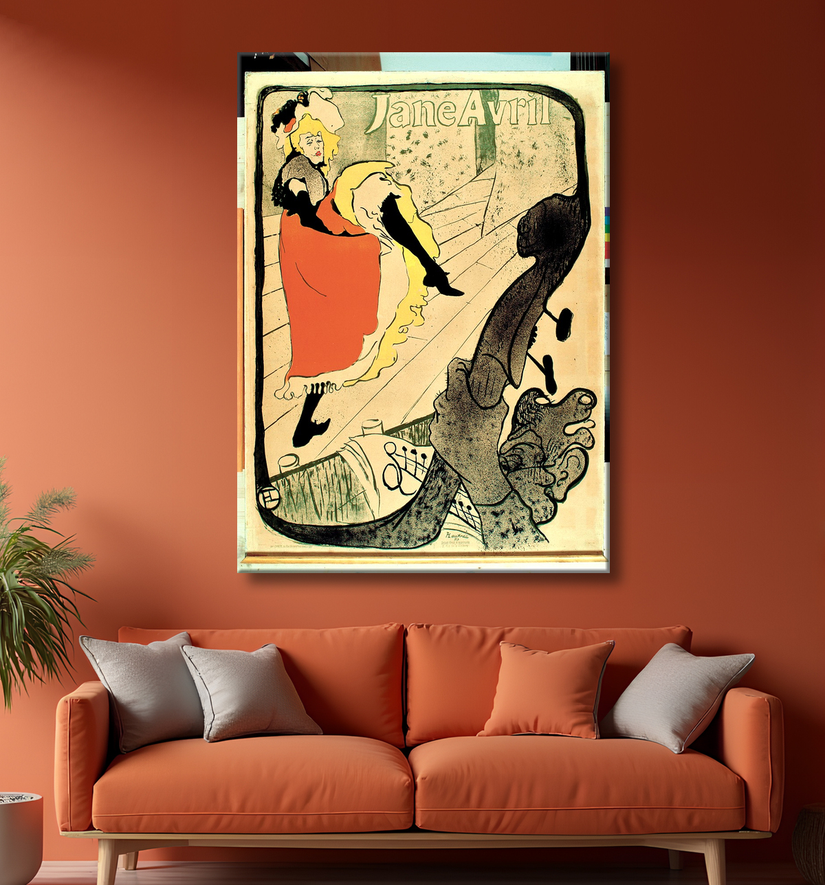 Reproduction Jane Avril de Henri de Toulouse-Lautrec avec decor