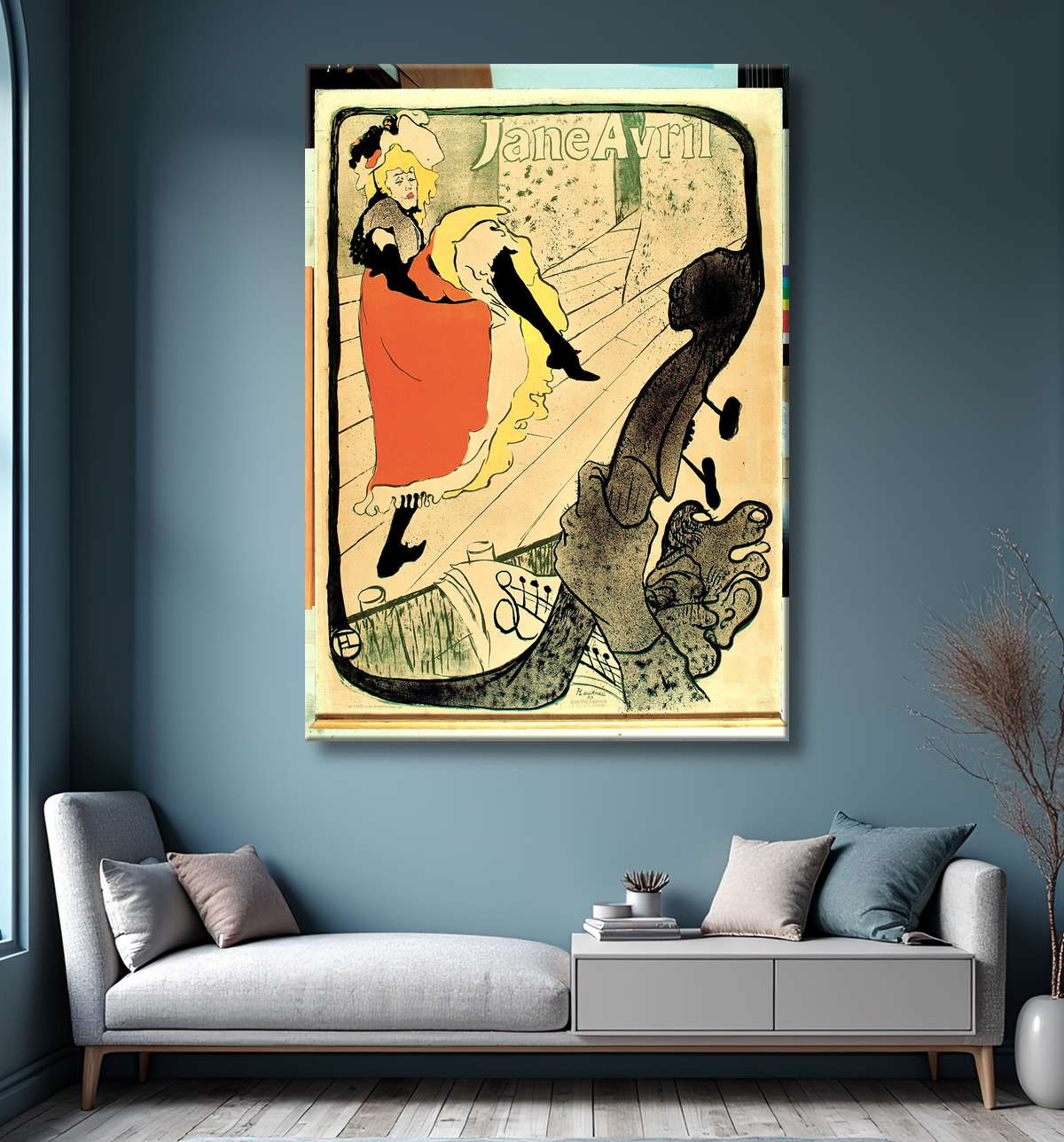 Reproduction Jane Avril de Henri de Toulouse-Lautrec avec decor