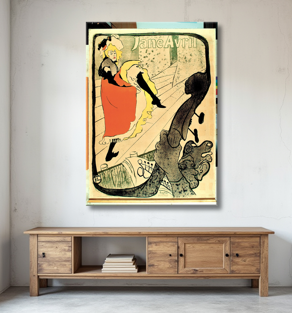 Reproduction Jane Avril de Henri de Toulouse-Lautrec avec decor